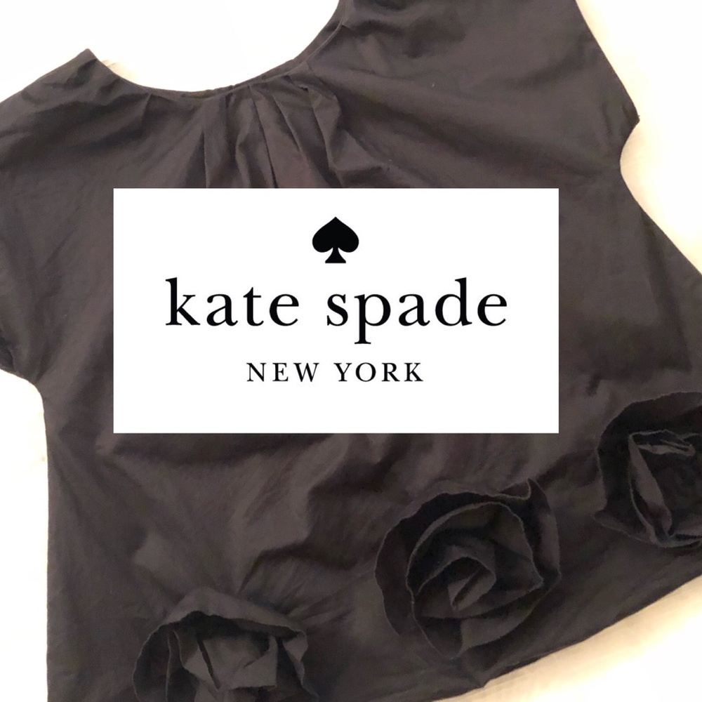 Kate Spade ♠️ Black Cotton Cap Sleeve Top